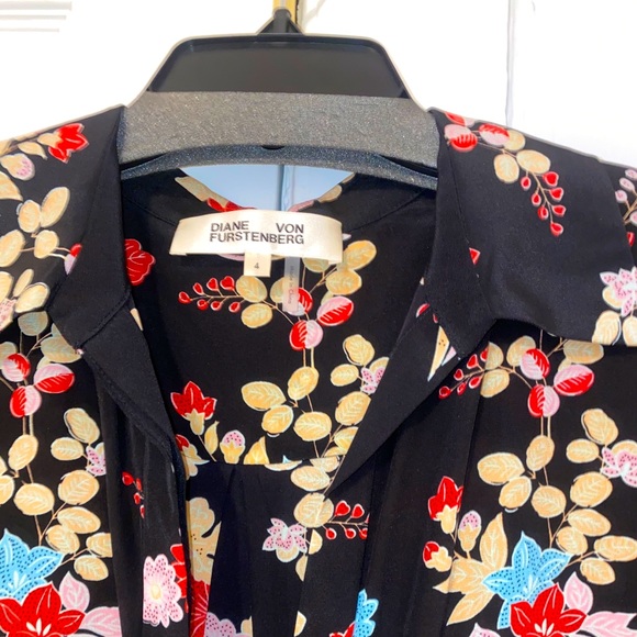 DVF floral silk shirt dress - Picture 3 of 7